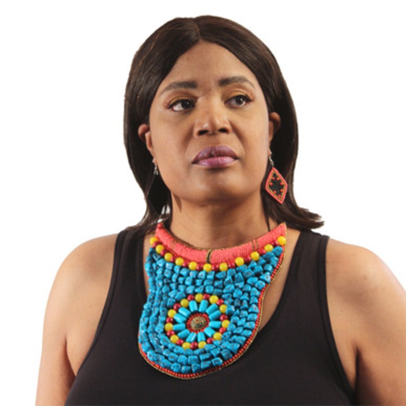 Stone Breast Plate Necklace & Earrings