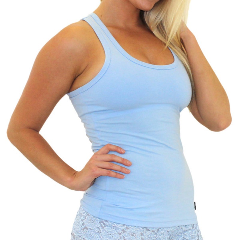 Braless Racerback Tank | Lt Blue
