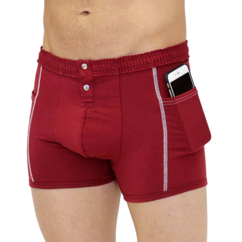 FOXERS Men's Cranberry Boxer Brief