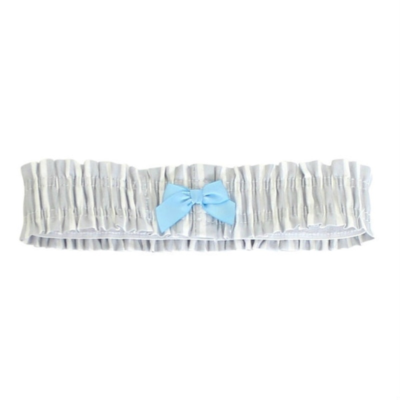 Garter - Light Gray & White Stripe