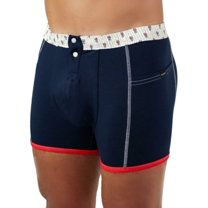 Men's Navy Boxer Brief with Munroe FOXERS Band