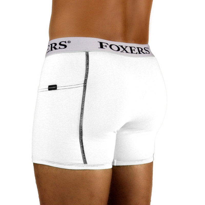 Men's White Boxer Briefs with Foxers Logo Band