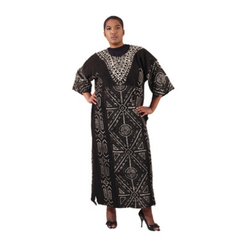 Authentic Mud Cloth Dress - Round Collar