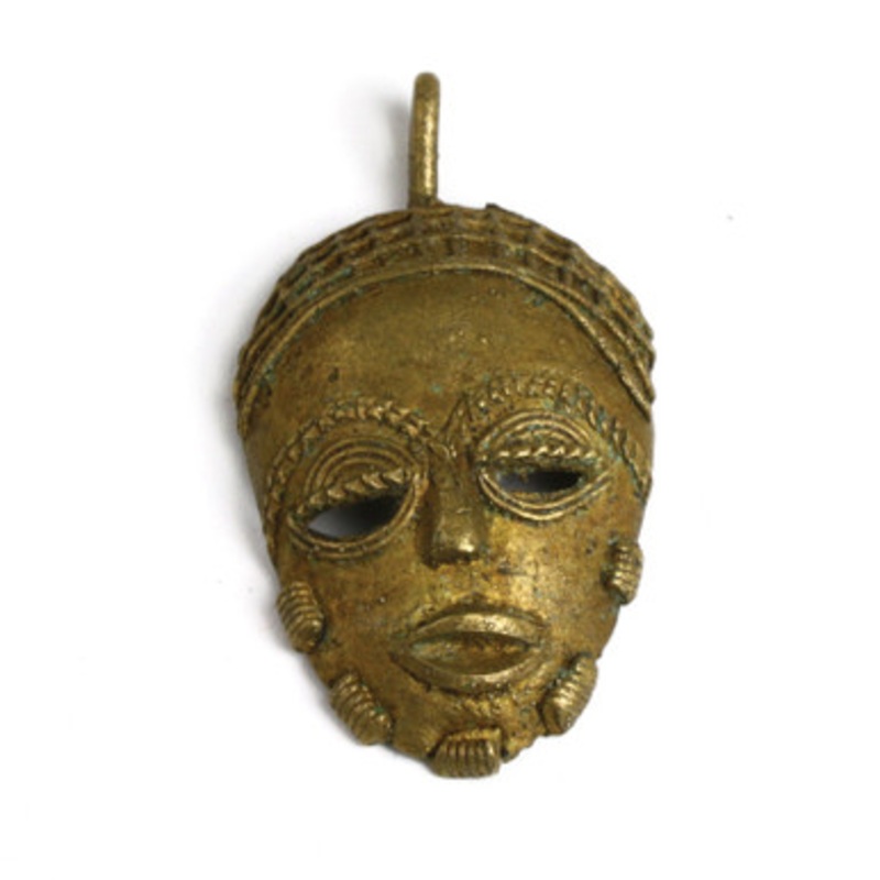 Baoule Mask Brass Pendant