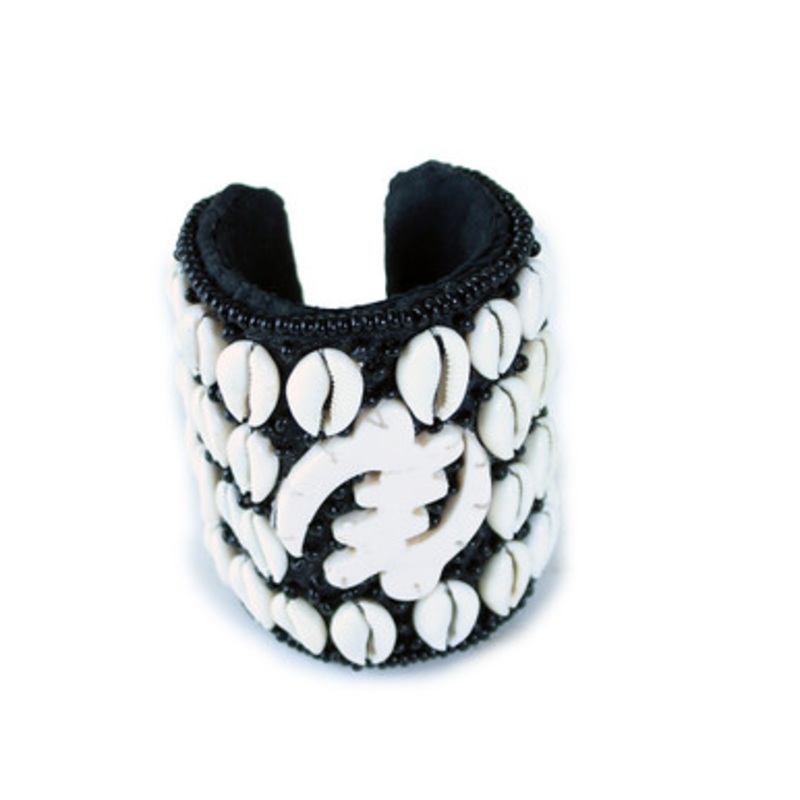 Gye Nyame Cowrie Shell Long Cuff