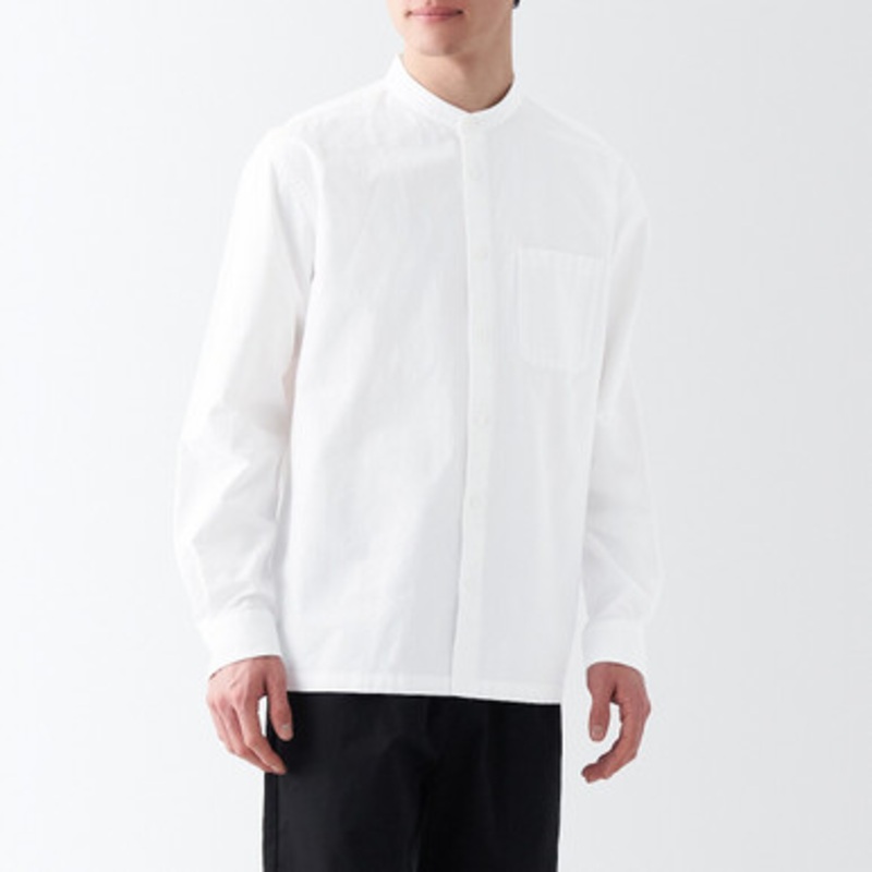 Men's Washed Oxford Stand Collar Shirt 17293