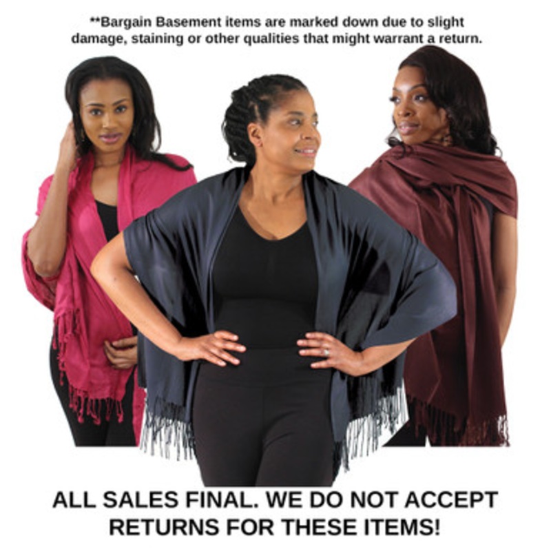 Set of 3 Damaged Solid Pashmina Scarves - ASSORTED