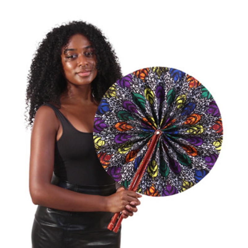XXL African Folding Fans 17 - Assorted Prints