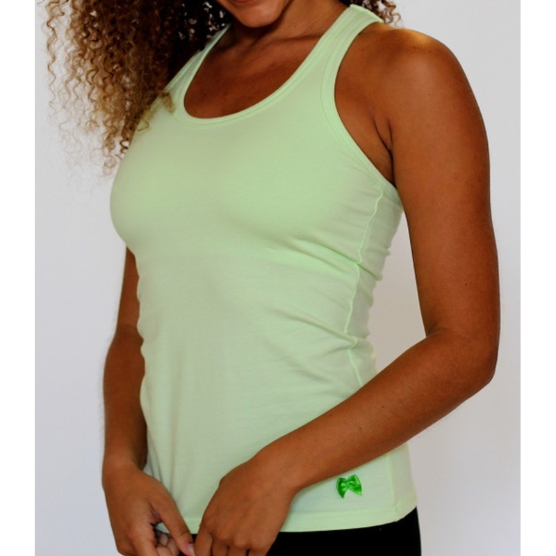 Pistachio Racerback Tank Top with Shelf bra 
