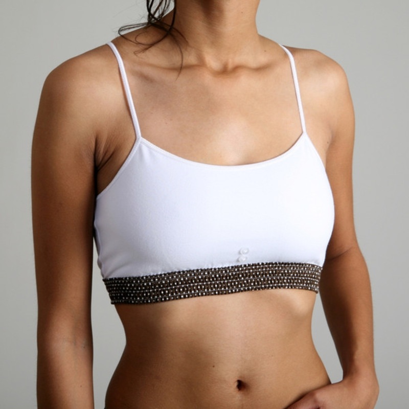 Sport Top - Brown Dot over White