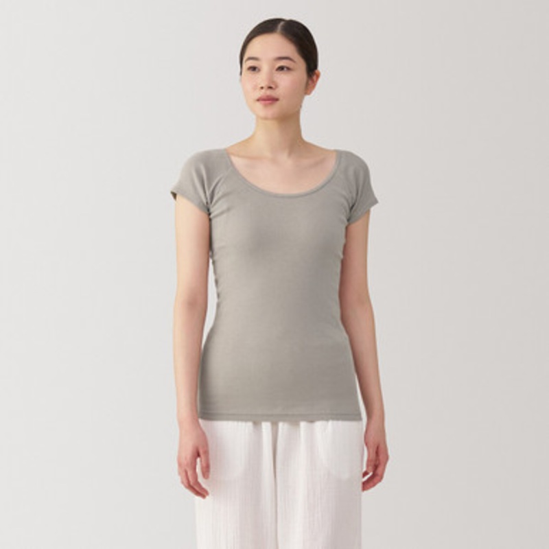 Women's MoistureWicking Cotton Cap Sleeve TShirt with Sweat Pads