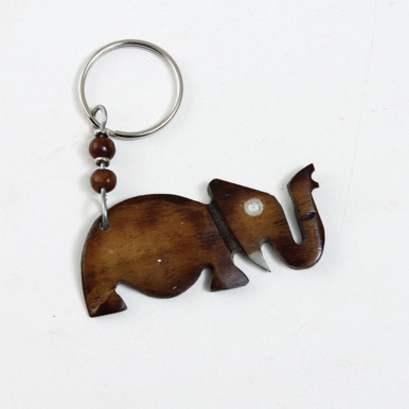 African Bone Elephant Key Chain