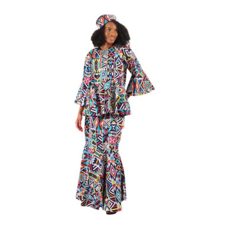 African Print Fish Tail Skirt Set