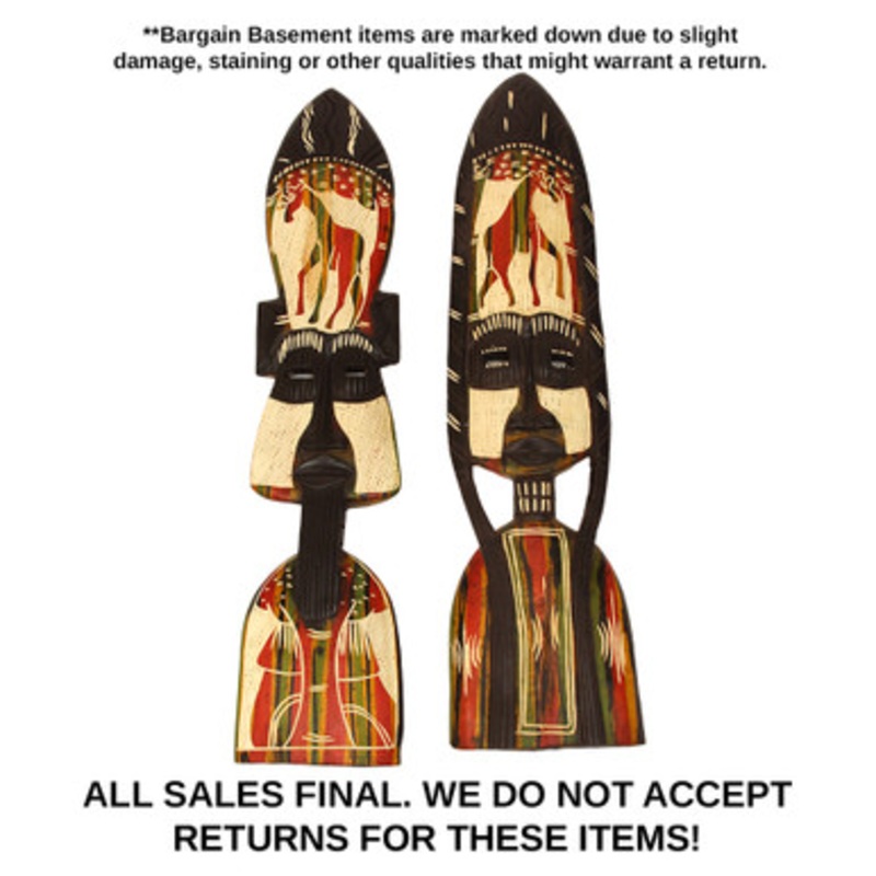Damaged Wooden Couple Mask Set