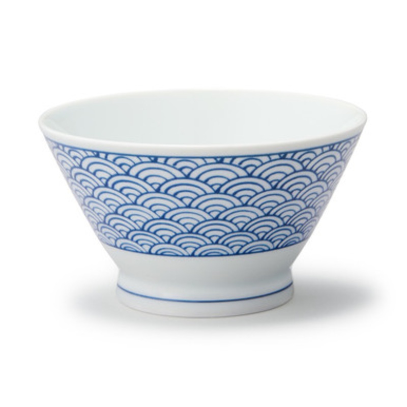 Hasami Ware Porcelain Rice Bowl Wave