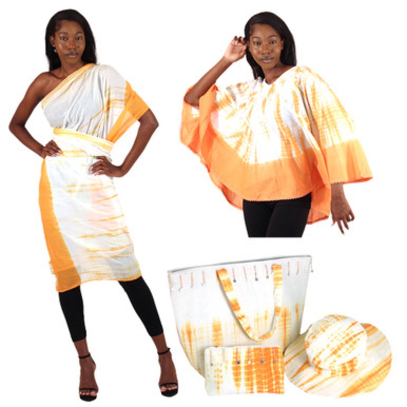 Tie Dye Dashiki, Hat, & Handbag Set