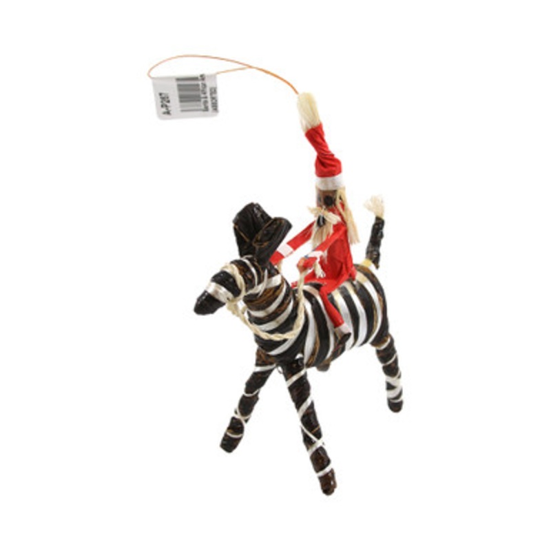 Santa & African Animal Banana Leaf Ornament (ASSORTED)
