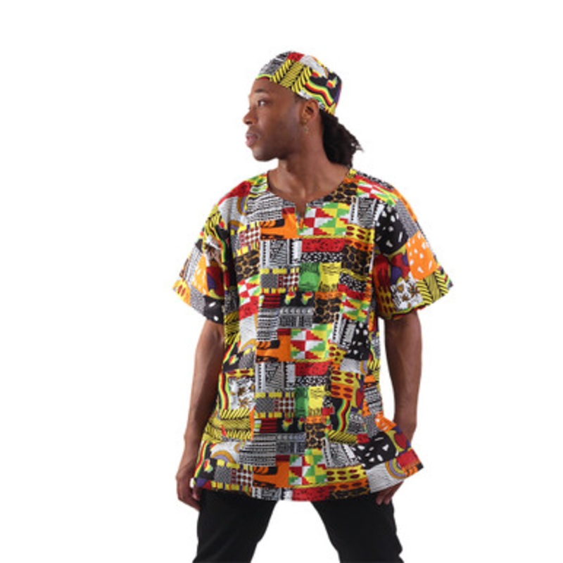 Afrocentric Patchwork Dashiki & Cap