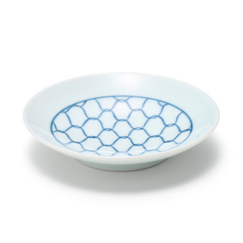 Hasami Ware Porcelain Plate  Mesh Pattern