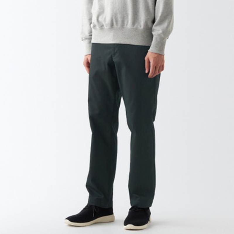 Men's Stretch Chino Slim Trousers Regular Leg Length Black