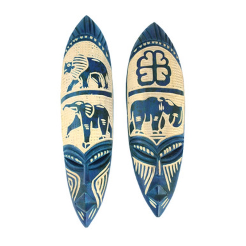Small Ghana Fang Mask - Symbol Blue