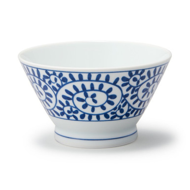 Hasami Ware Porcelain Rice Bowl Leaves