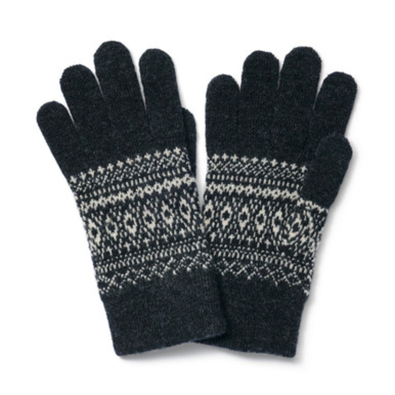 Unisex Wool Blend Brushed Lining Jacquard Touchscreen Gloves 18188
