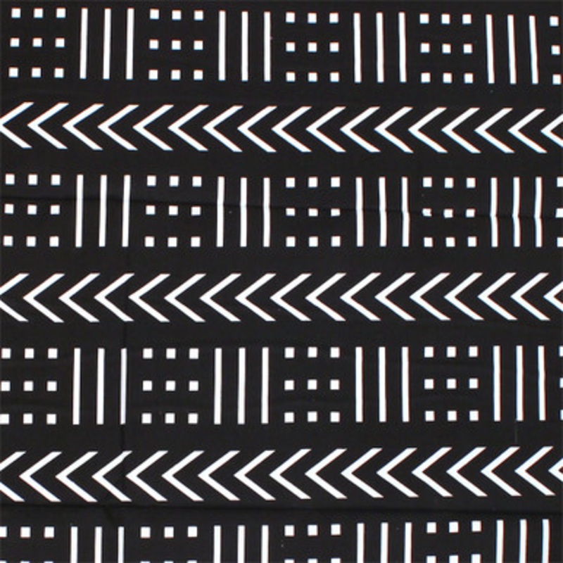 Large Mud Print Black/White Fabric: 6 Yd