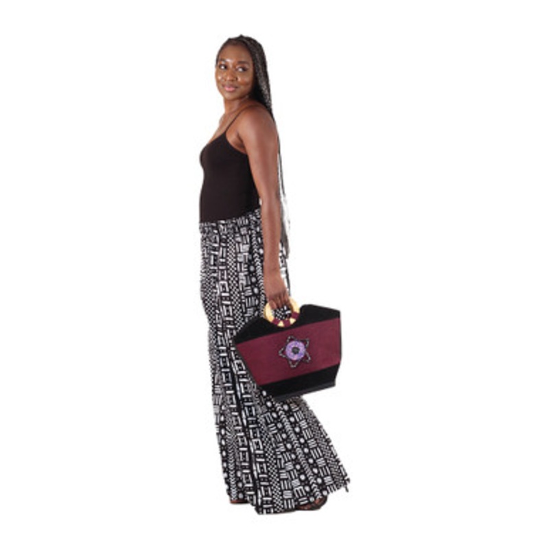 Leather Handbag - Purple