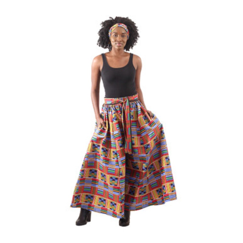 Red/Blue Kente Palazzo Pants