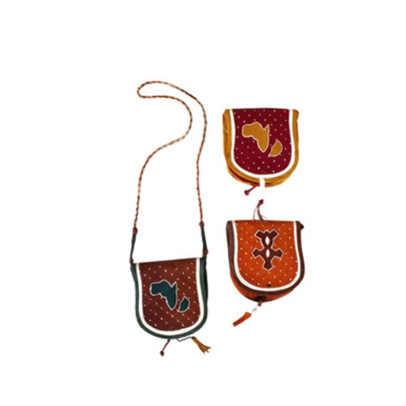Small Leather Tuareg Neck Purse