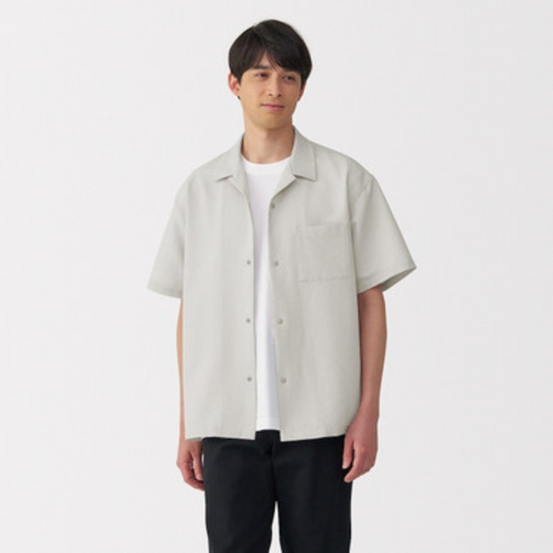 Men's Stretch Seersucker Cuban Collar Shirt