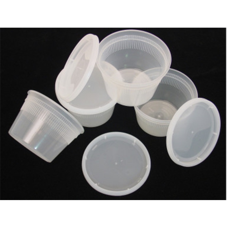 16 oz. Clear Containers w/Lids -12 pk.