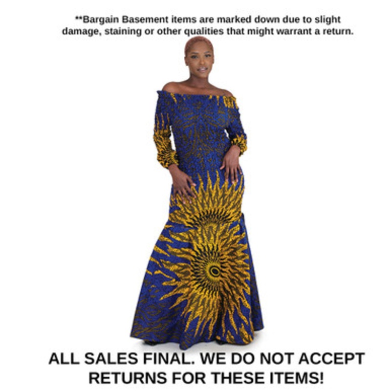 DAMAGED Blue Sun Elastic Long Dress
