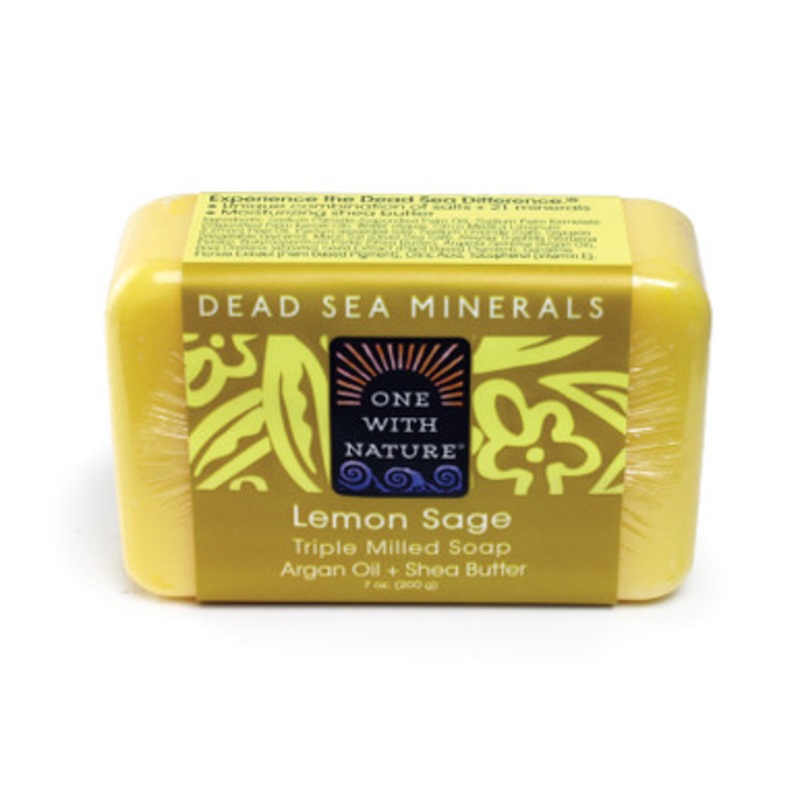 Dead Sea Minerals: Lemon Sage Shea/Argan Soap - 7 oz.