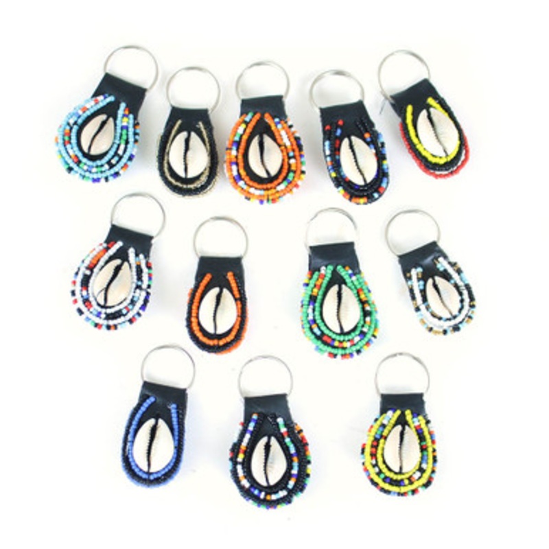Set Of 12 Maasai Beaded Key Chains