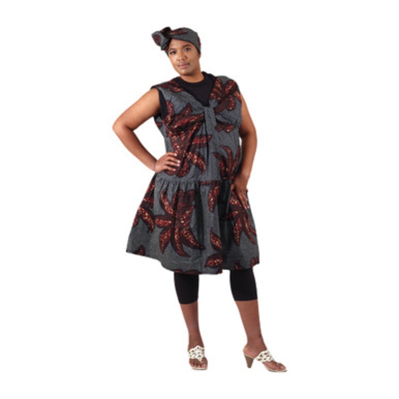 Zahra Sleeveless African Print Midi Dress