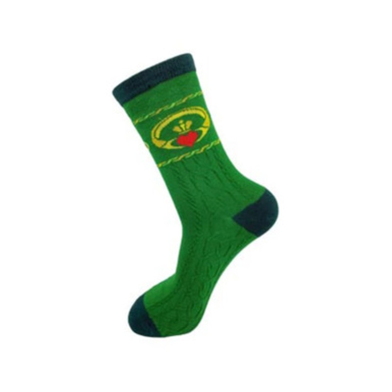 Adult Green Claddagh Ring Irish Socks