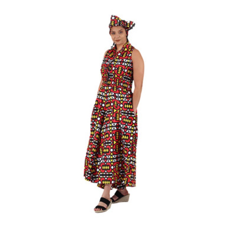 African Print Sleeveless Jumpsuit