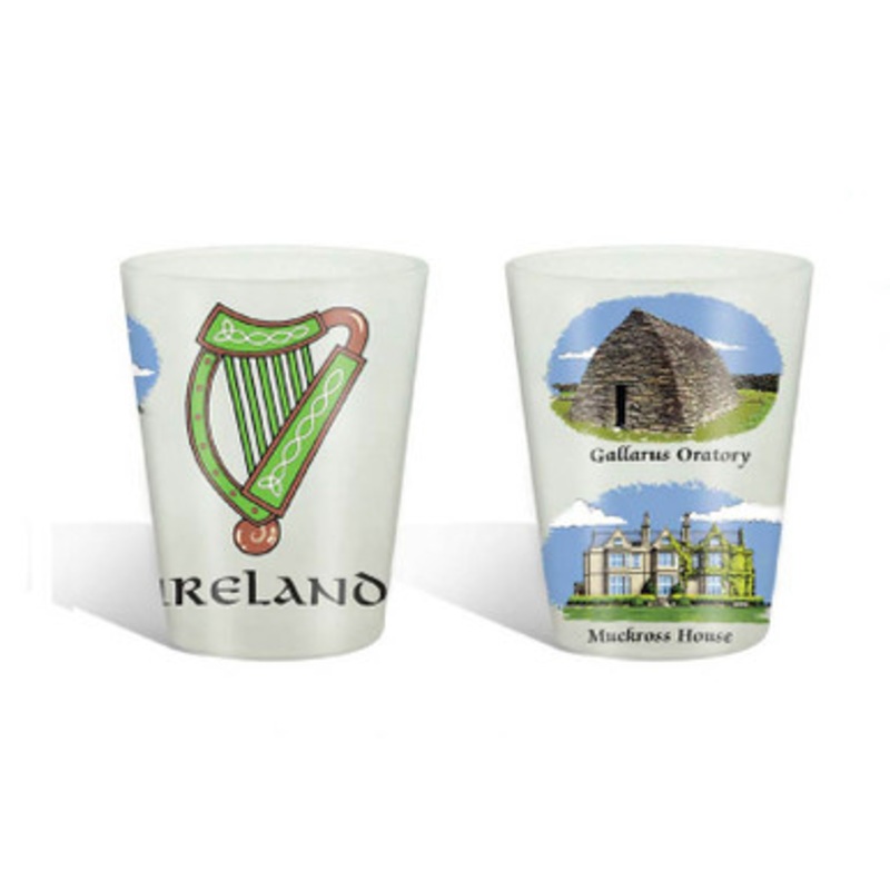 Historic Ireland Frosted Shot Glass