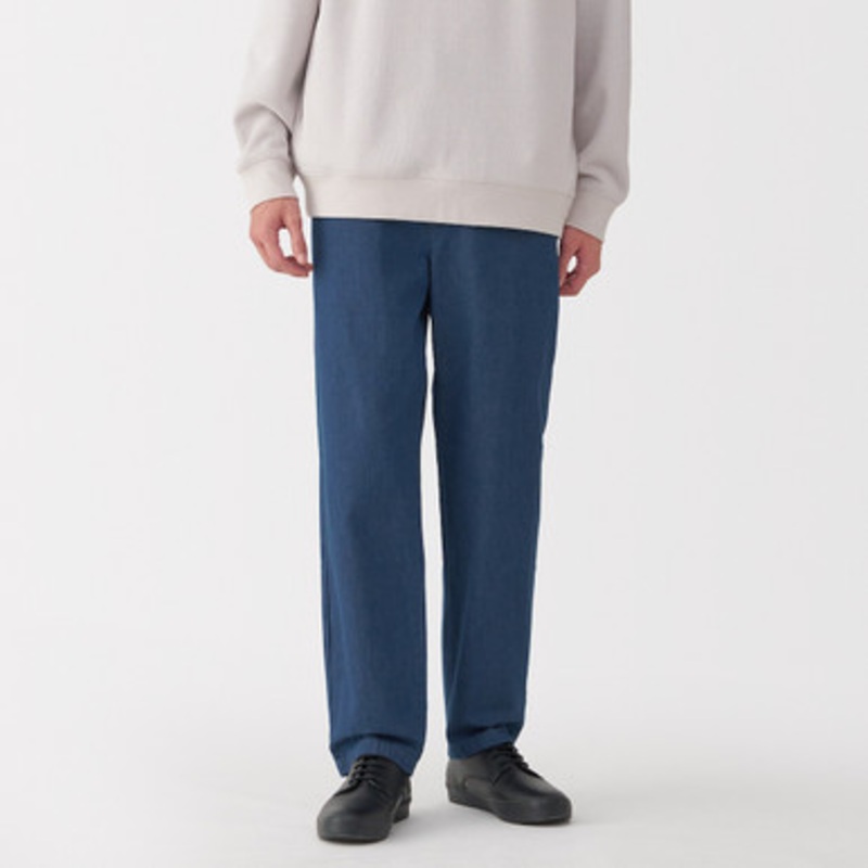 Men's Washed Denim Comfort Fit Trousers  Indigo