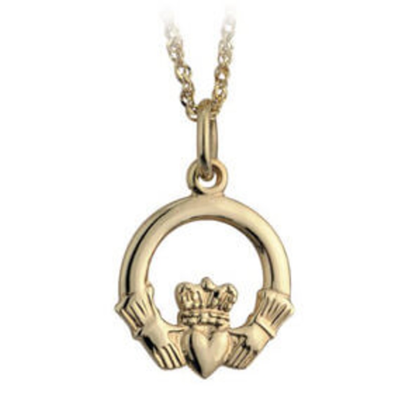 Small 10K Gold Irish Claddagh Pendant