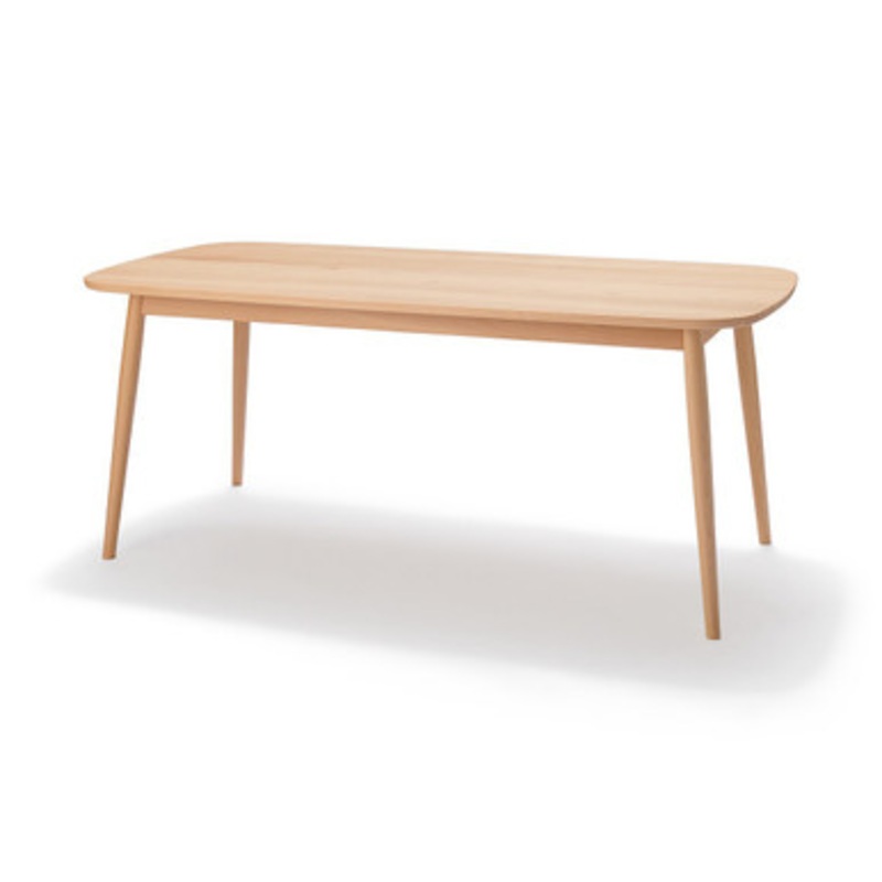 Solid Beech Rounded Leg Table  Large