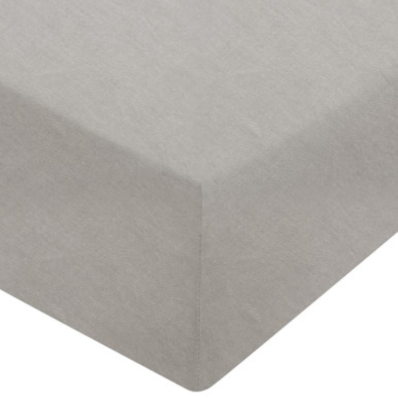 Washed Cotton Fitted Sheet Single