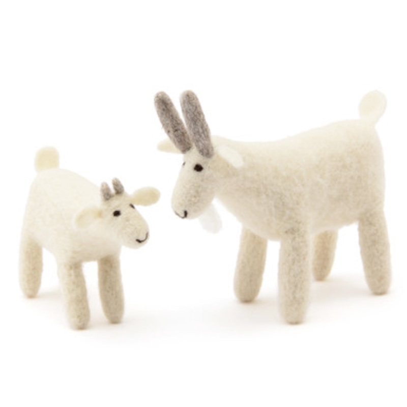 Wool Felt Animal Goat Pair