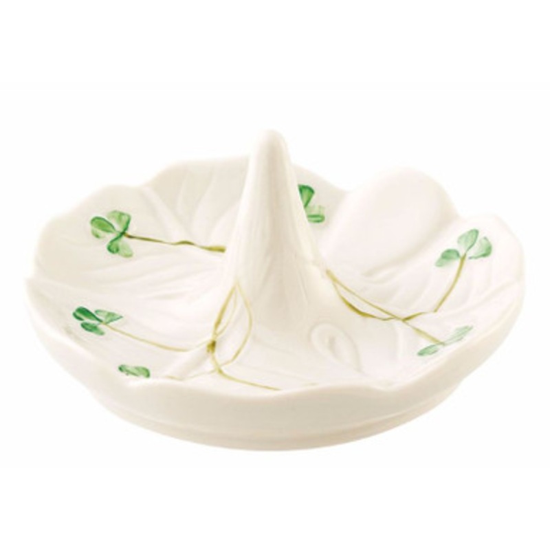 24K Gold Hand Painted Shamrock Ring Holder