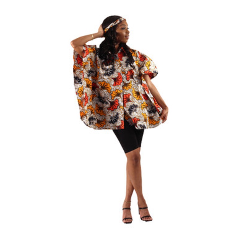 African Print Button Down Kaftan