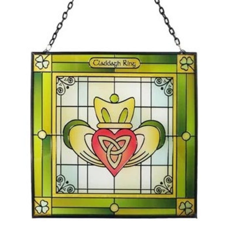 Claddagh Ring Irish Stained Glass