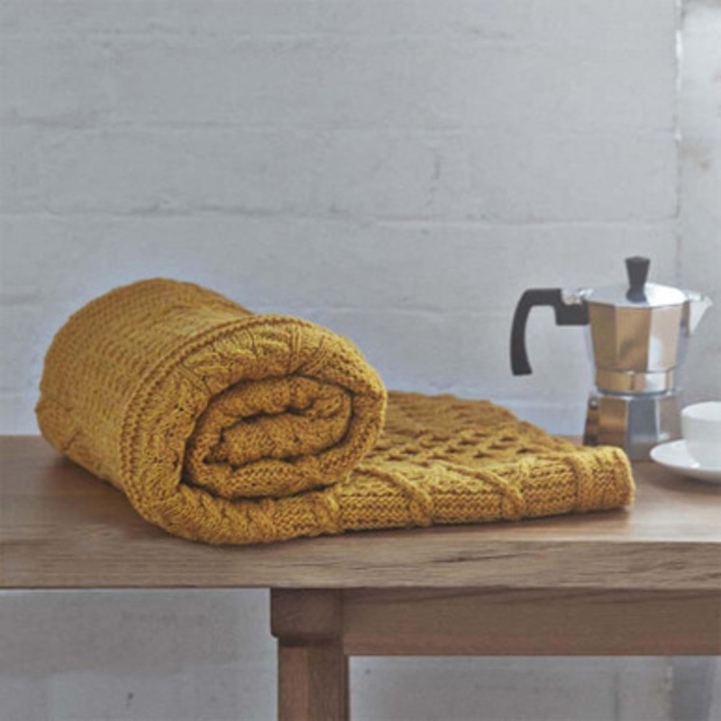 Irish Wool Patchwork Throw Blanket