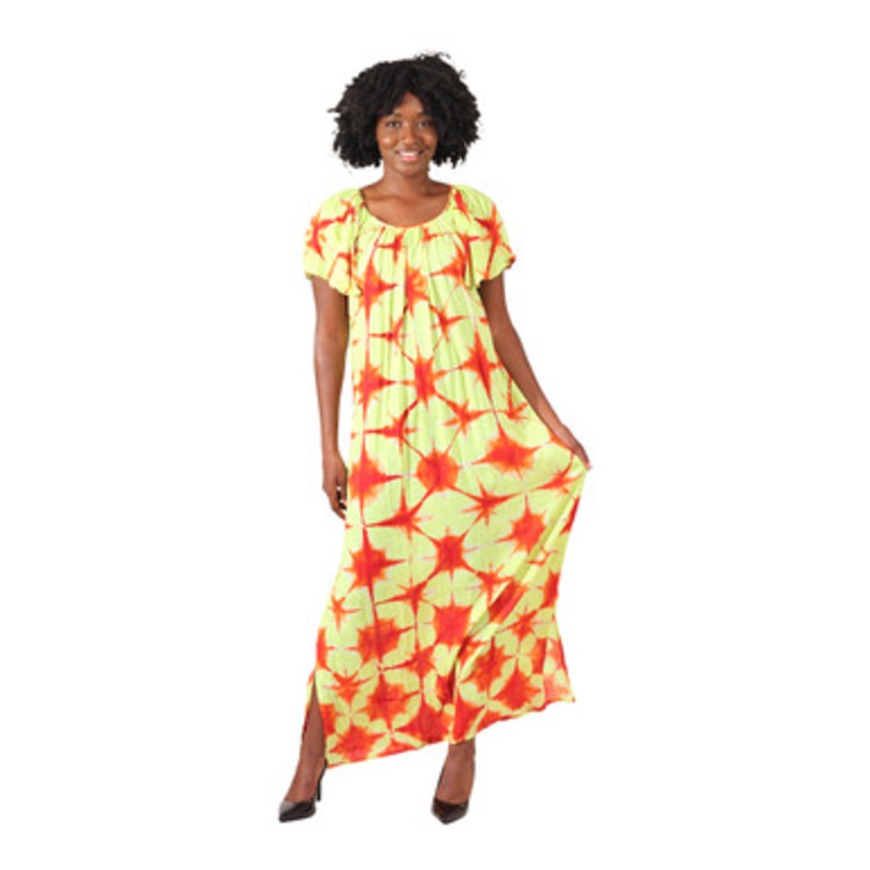 Tie Dye Ruffled Long Dress